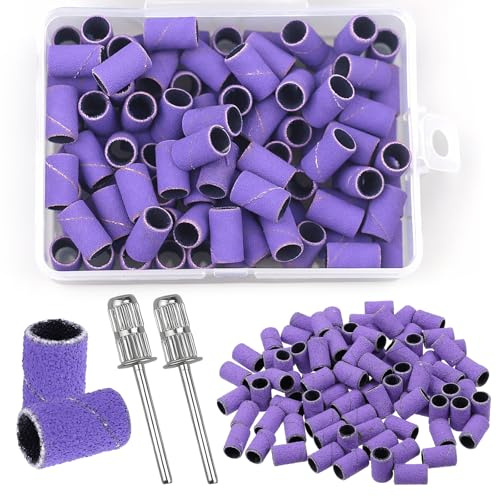 Ensemble De 202 Pièces Violet Embout Emeri #180 Comprend 2 Roulements Argentés Embout Ponceuse Pour Manucure Et Pédicure Pour Perceuse