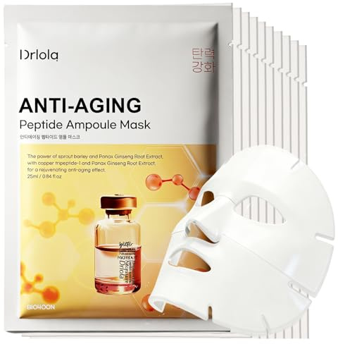 Korean Facial Mask 10 Sheets, Elastic Whitening &Tightening & Deep Moisture & Anti-Aging,Niacinamide & Centella &Witch Hazel Water, Skin Softening Facial Mask, Korean Face Mask (Anti-Aging)