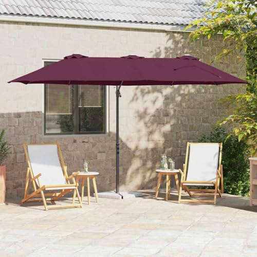 Générique Parasol Cantilever de Jardin Rouge Bordeaux 372 x 198 x 243 cm,Maison & Jardin,Pelouses & Jardins,Vie en extérieur,Parasols & voiles d'ombrage,Rouge,17.16 KG,42003381