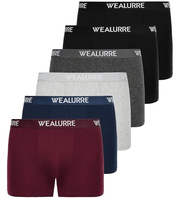 Wealurre - Paquete de 6 calzoncillos para hombre, ropa interior de algodón, estilo retro (Talla S a 4XL), Colores mezclados., XXXXL