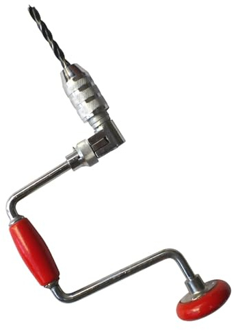 Wswqop Trapano Manuale a Manovella Bow Style con Struttura Robusta in Acciaio Tonda E Impugnatura Comoda per Foratura Semplice E Regolare Adatto per, 12 Pollici 4 Griffe