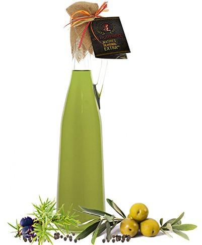 Wacholder – schwarzer Pfeffer Olivenöl. Für Rind & Wild. Grillöl mit Nativem, Extra Vergin Olivenöl und ätherischen Gewürzölen. Ungefiltert. Kaltgepresst. Griechenland. AMPHORE ROMANA - Flasche 750ml.