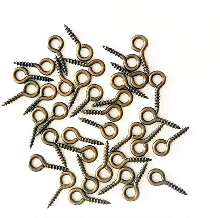 IDEALSV Kleine Schraubösen, Nadel-Haken, Ösen, Schraubengewinde, Schlüsselanhänger, Haken, 12 x 5 mm, Mini-Schraubösen, für Schmuckherstellung, Bronze, 300 Stück