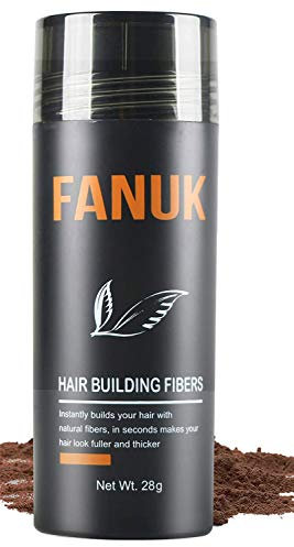 Poudre Densifiante, Fibres Capillaires Densifiantes Kératine Naturelle Hair Building Fibers pour Cheveux Fins Clairsemés Racine Calvitie 28g - Brun foncé