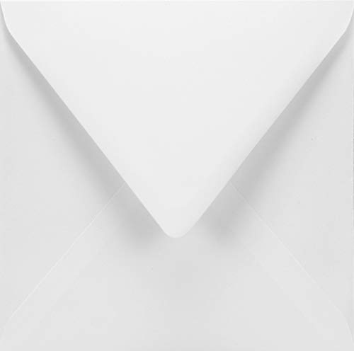 Netuno 50 Umschläge Weiß quadratisch 15,5x15,5 cm schön und elegant | 120g Aster Smooth White · festliche und stilvolle weiße Umschläge für Hochzeit, Einladungen & Grußkarten