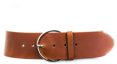 Vanzetti Gürtel Damen rundgeschnitten Vollrindleder Damengürtel Cognac 60 mm Taillengürtel