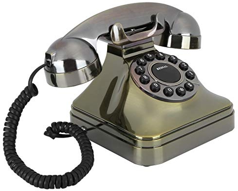 Antikes Telefon Home Decor, Vintage Festnetztelefon Klassisches Retro-Telefon Bronze High Definition Call Telefon mit großen Tasten und US/UK-Verkabelung
