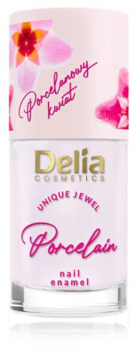 Delia Cosmetics - Esmalte de uñas y acondicionador 2 en 1 - LILA - Color, restauración, cuidado, alisado y curado - Flor de porcelana - Apto para veganos - Manicura francesa - Color hasta 7 días