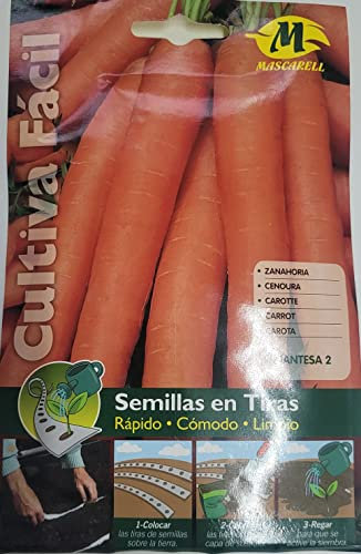 Semillas horticolas - 5 metros de cinta de zanahoria nantesa 2 (cultivo fácil) - Mascarell