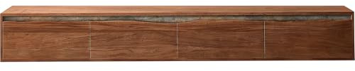 DELIFE TV-Board Stonegrace Akazie Braun Baumkante 220 cm 4 Türen Schwebend Lowboard