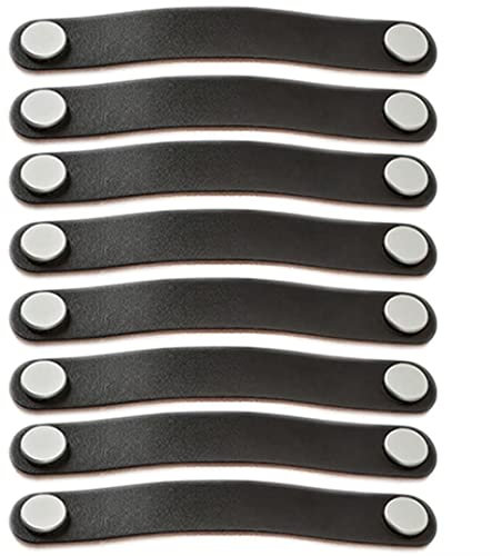 8 Packungen schwarze Leder-Möbelgriffe Schranktür Schrankgriff Schranktür Griff Kommode Türknauf Schrank Kleiderschrank Badezimmer Möbel Hardware