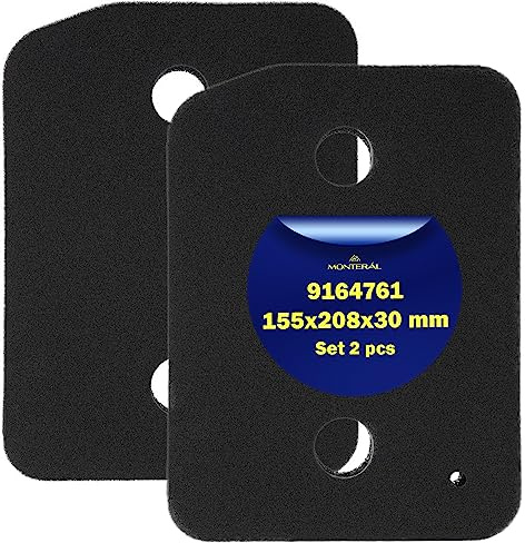 2x Schwammfilter für Trockner 208 x 155 x 30 mm 9164761 für Miele | Flusenfilter Wäschetrockner mit Garantie 10 Jahre - MONTERAL