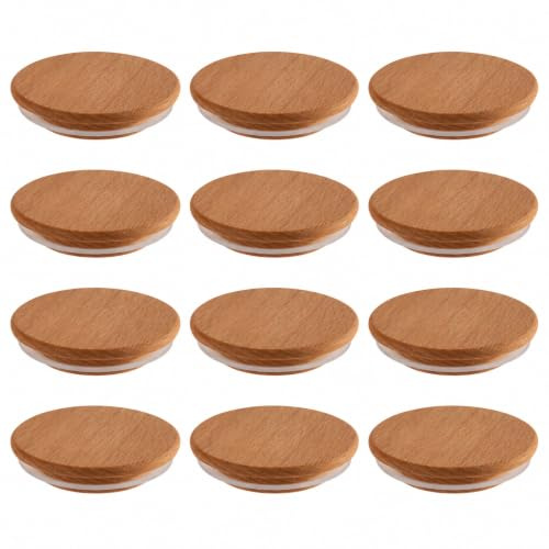 APS 82363 12 er set Einmach-Gläser Deckel aus Holz mit Silikondichtung, Ø 7 cm, für 82245 & 82246 passend