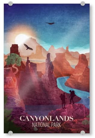 artboxONE Acrylglasbild 30x20 cm Typografie Tunaboylu - Canyonlands - Bild nationalpark Berge Landschaft