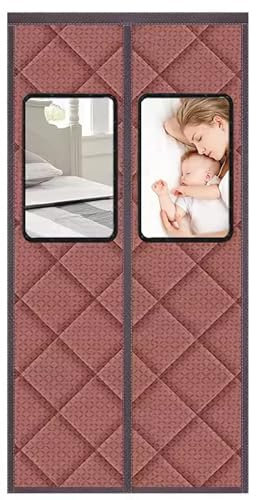 WHYATT Türvorhänge, Wärmeisolierter Türvorhang, Verdunkelungsvorhänge für Schlafzimmer/Terrasse, Warm Haltender Vorhang (Color : Coffee, Size : 47.2x90.5in/120x230cm)