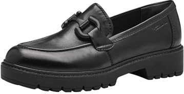 Tamaris Damen Klassische Ballerinas, Frauen Flats,TOUCHit-Fußbett,Slip-ons,klassisch elegant,Ballerinen,Pumps,Halbschuhe,Slipper,Black Leather,41 EU