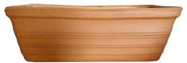 Terracotta Planter + Terracotta Under-Cassette Made in Italy - Terracotta Pot Length 31cm Height 14cm Depth 15cm