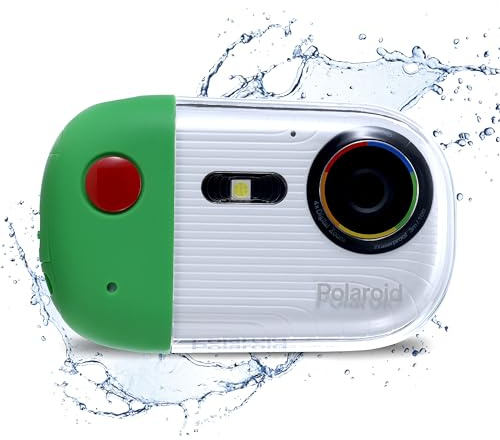 Polaroid Caméra Sous-Marine 18 MP 4K UHD, Étanche pour Plongée avec Tuba et Écran LCD, Caméra Numérique Rechargeable par USB pour Vidéos et Photos