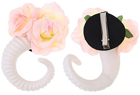 Healvian Sheep Horn Headwear Rose Headband Fashion Hair Accessory Workmanship Lightweight and Comfortable for Party Festival Halloween