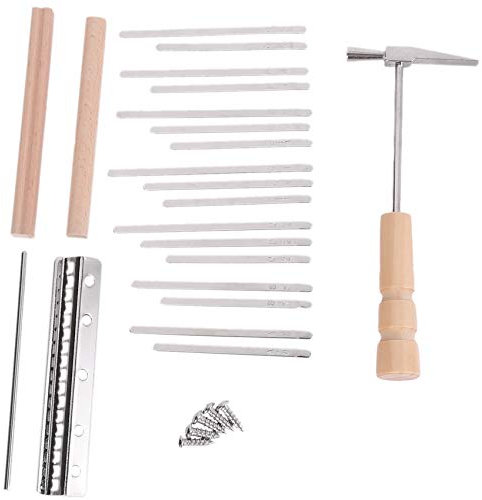 Fubdnefvo 17 Tasten Kalimba DIY Teile SchlüSsel Daumen Klavier BrüCke Tunen Hammer Kit ZubehöR für Musik Liebhaber, die ZubehöR Spielen
