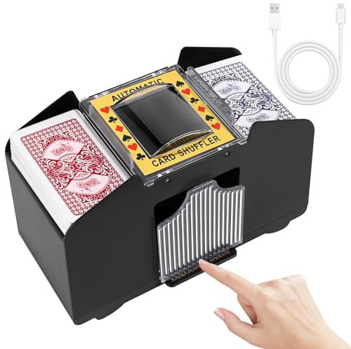 Bocguy Kartenmischmaschine für 1-4 Deck, Automatischer Elektrischer Kartenmischer USB-C/Elektrischer Batteriebetriebener Mischmaschine Karten(modern, M)