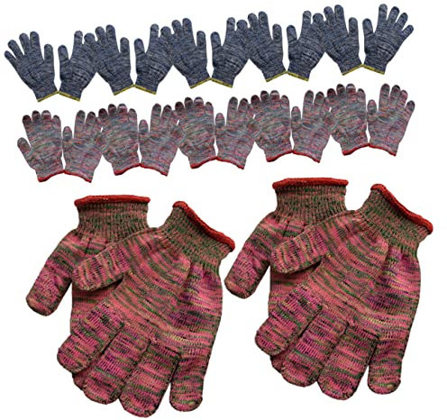 CANIGHT Gartenhandschuhe Aus Nylon 12 Paar Durchstichfest Robust Für Gärtner Zum Jäten Und Pflanzen Zufällige Farbe