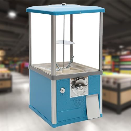 Kaugummiautomat,Großer Bonbon und Kaugummiautomat,Münzbetriebener Süßigkeitenautomat,Automatischer Kapsel Automat für Einzelhandelsgeschäfte,für Kapselspielzeug mit 4,5-5,5 cm Durchmesser(Blue,1 EUR/O