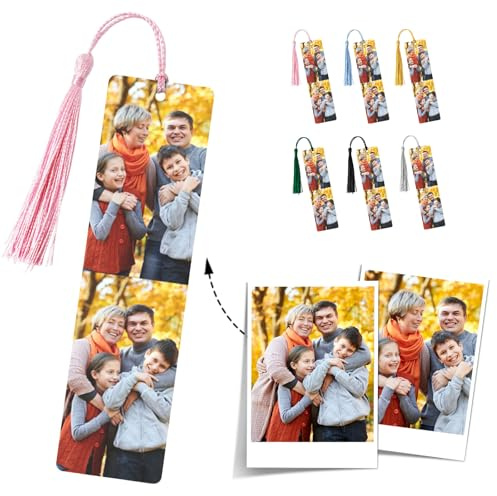 Benutzerdefinierte Foto Lesezeichen,Personalisierte Lesezeichen mit Bildtext, Für Freundin Lehrer Familie Geburtstage Weihnachten Valentinstag Geschenk （2 Bild）