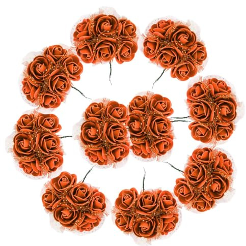 creative balloons Schaumstoffrosen mit Stiel 72 Orange Rosen Kunstblumen Künstliche Rosen Gefälschte Blumen Hochzeit Blumen Dekorationen DIY Brautsträuße Schaum Blumenkranz