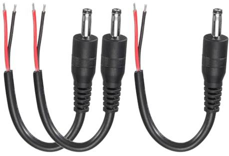 QUARKZMAN 3 Pezzi Cavi Pigtail Alimentazione DC, Connettore Maschio 3.5mm x 1.35mm a Filo Nudo Aperto 10cm per PC Laptop Giocattoli Cellulari Dispositivi Elettronici
