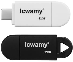 lcwamy Lot de 2 clés USB de type C 32 Go - Lot de 2 clés USB de type C