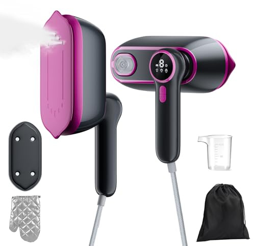 Plancha Vertical Vapor 2 en 1-Vaporizador de Mano para Ropa y Plancha Ropa, Plancha Ligera de Viaje de 1200 W (0,8 kg) -3 Modos de Vapor, Depósito de 165 ml y Pantalla LED - Ideal para Casa Accesori