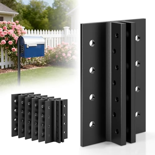6 pcs T Post Bracket,T Post Target Hanger,Fence Post Brackets,T-Post Camera Mount,Sign Mounting Brackets,Mailbox Mounting Plate-T Post Accessories for Birdhouse,Sign Post,Camera Bird Feeder