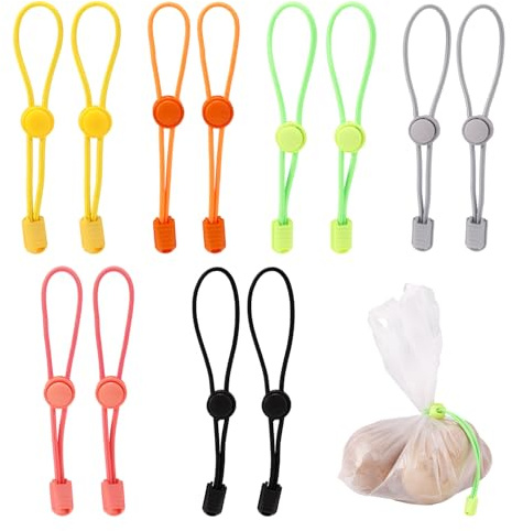 12pcs Clay Bag Ties, Adjustable Elastic Pottery Clay Bag Ties Pottery Straps Ceramic Tool Strap for Closure & Organization Sculpting Enthusiasts Artist (6 Colors)