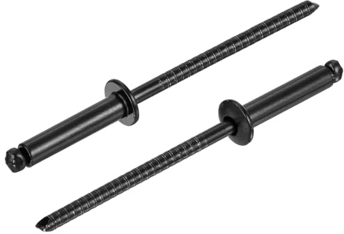 QUARKZMAN 50 Stück Blindnieten 1/8x1/2 304 Edelstahl Schwarz | Halbrundkopf-Nieten Öffnungsnieten, Für DIY Blech Auto Reparatur Möbel Boot Und Kanalarbeit