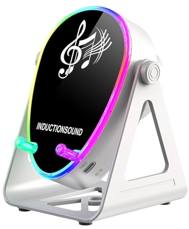 Generisch Altoparlante per smartphone | rotazione a 180 gradi stereo induzione con illuminazione, con supporto per cellulare | per compleanno, uomini, donne, ragazzi e ragazzi