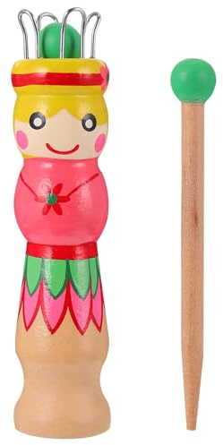 UKCOCO Wooden French Knitting Doll with Needle Yarn Knitter for Wool Cotton and Synthetic Yarn DIY Braided Cord Maker for Children Beginners