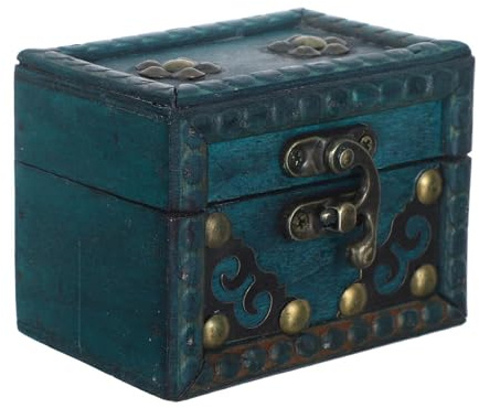EPIGEIST Cofre Vintage de Madera Ligero y Decorativo para Almacenar Joyas y Recuerdos, Caja de Almacenamiento Elegante para Decoración del Hogar y Dormitorio