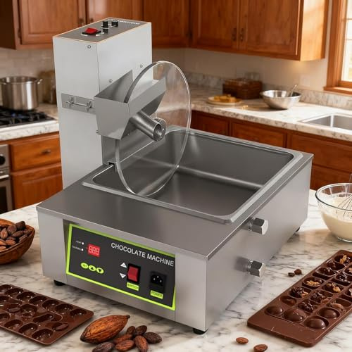 Machine électrique à fondre le chocolat, tempéreuse à chocolat, mélangeur-mélangeur en acier inoxydable pour enrobage de chocolat, contrôle de la température de 0 à 95 °C 8kgmeltingtankwithmixer
