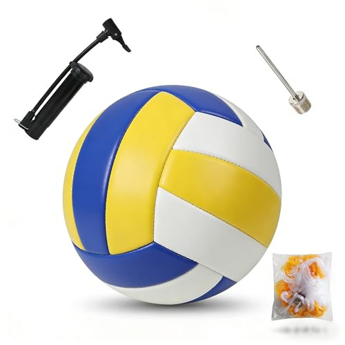 AUEJACKY Volleyball Beachvolleyball, Volleyball Geschenke, Weich, Wasserdicht Und Langlebig, Wird Mit Pumpe, Luftnadel Und Netzbeutel Geliefert.