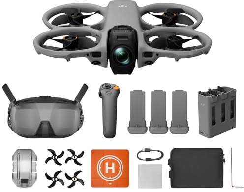 DJI Avata 360 Motion Fly More Combo mit Zubehör, Drohne mit 1-Zoll-8K-Imaging, 360°-Kameradrohne, Goggles N3 und RC Motion 3 mit Propellerschutz, 3 Akkus (Avata 360 Motion)