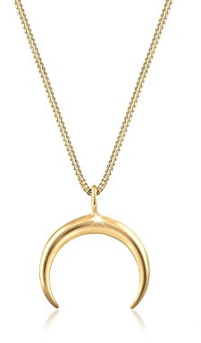 Elli Damen Halskette mit Sichel Mond Anhänger Astro in 925 Sterling Silber 45 cm lang