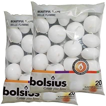 Bolsius Bougies flottantes x 40 en blanc