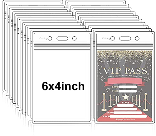 Fushing Lot de 100 plastique Transparent vertical badge Holders, étiquette pour nom Holders, porte-cartes XXL