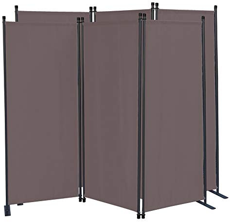 QUICK STAR 2 Stück Paravent 3 Teilig 170 x 165 cm Beigegrau - Garten & Balkon Sichtschutz Stellwand Innen & Außen - Raumteiler Trennwand Faltbar Blickdicht & Wetterfest