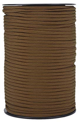 100m Paracord Rolle Seil, 4mm Flechtleine 9 Strang Fallschirm Schnur aus Polypropylen und Polyester für Camping Outdoor Klettern Survival(Braun)