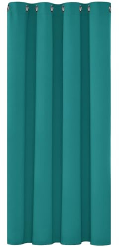 Deconovo Blickdichter Verdunkelungsvorhang UV-Schutz Thermovorhang Türkis | 1 Stück, H138 x B132 cm, Verdunkelungsgardinen, Thermovorhang, Hitzeschutz, Sichtschutz für Wohnzimmer und Schlafzimmer