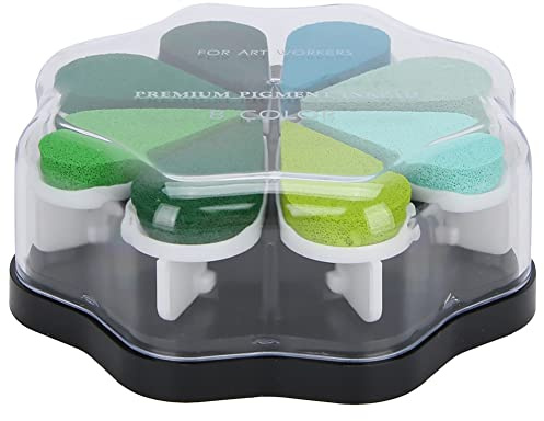Stempelkissen mit 8 Farben Blütenblattform Handstempel Finger Wasserbasierte Pads Werkzeug für DIY Druckpapier Holzgewebe(1016)