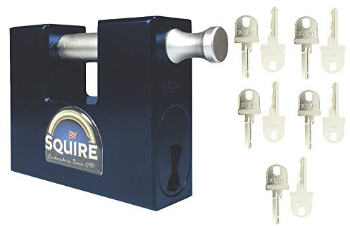 Squire - WS75 Container/Chain Padlock - High Security - CEN 4 Rated - 10 x Keys Supplied