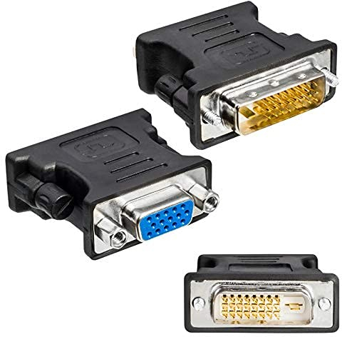 DVI-D zu VGA 24+1 Adapter Stecker Buchse passiver Monitoradapter D-SUB Analog DVI-D-Stecker 24+1 / VGA-Buchse Dual-Link Weiche Anschuss für Monitor TFT PC Beamer Computer Grafikkarte Laptop